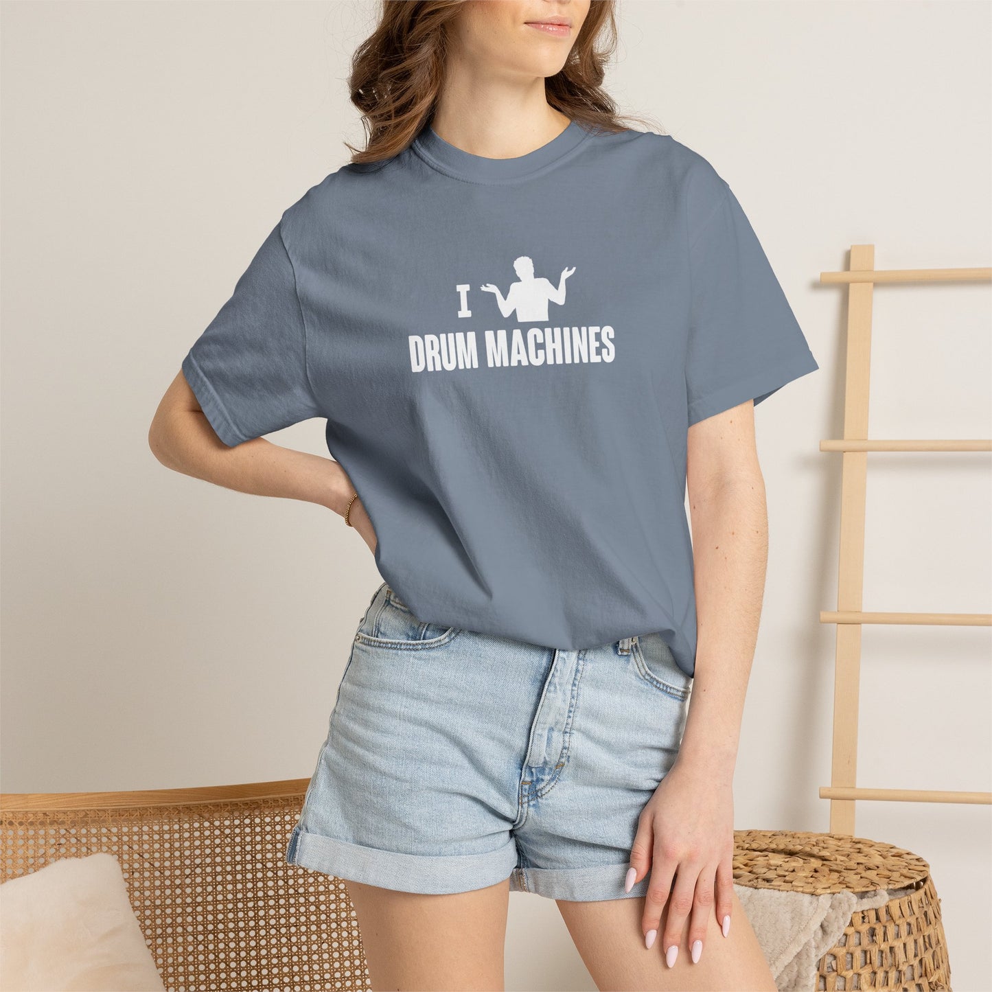 B9) I (SHRUG) Drum Machines T-Shirt
