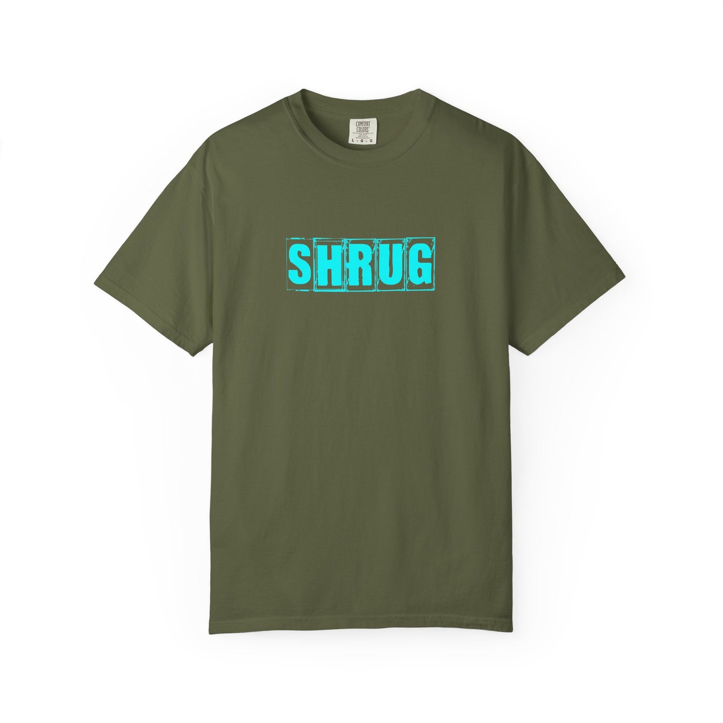 D2)  SHRUG Aqua Print T-Shirt