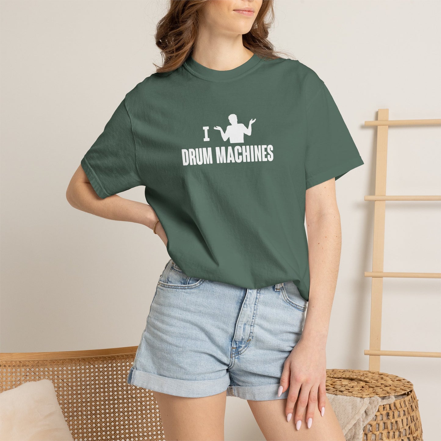 B9) I (SHRUG) Drum Machines T-Shirt