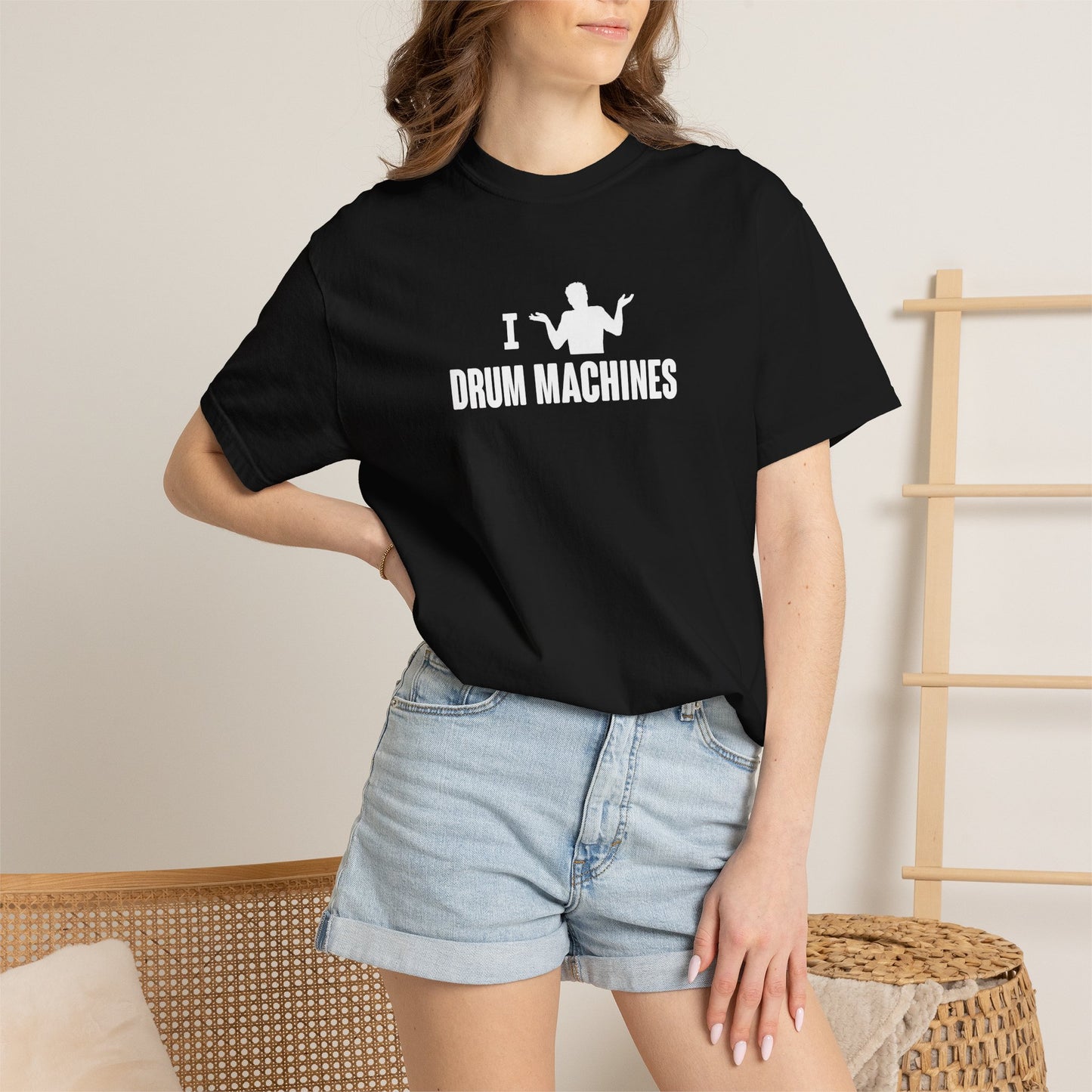B9) I (SHRUG) Drum Machines T-Shirt