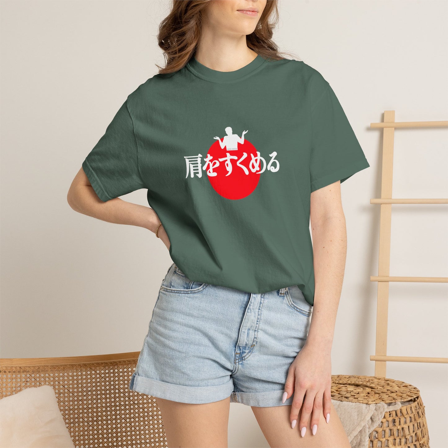 B8) Japanese Sunset Shrug - Shrug Graphic T-Shirt