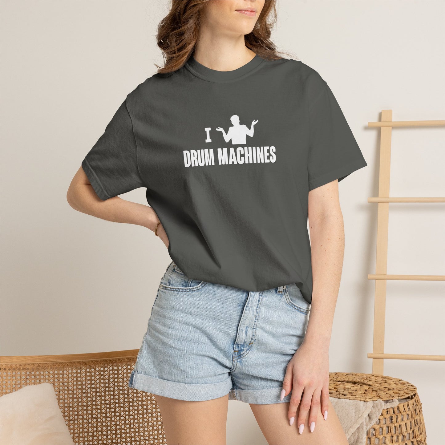 B9) I (SHRUG) Drum Machines T-Shirt