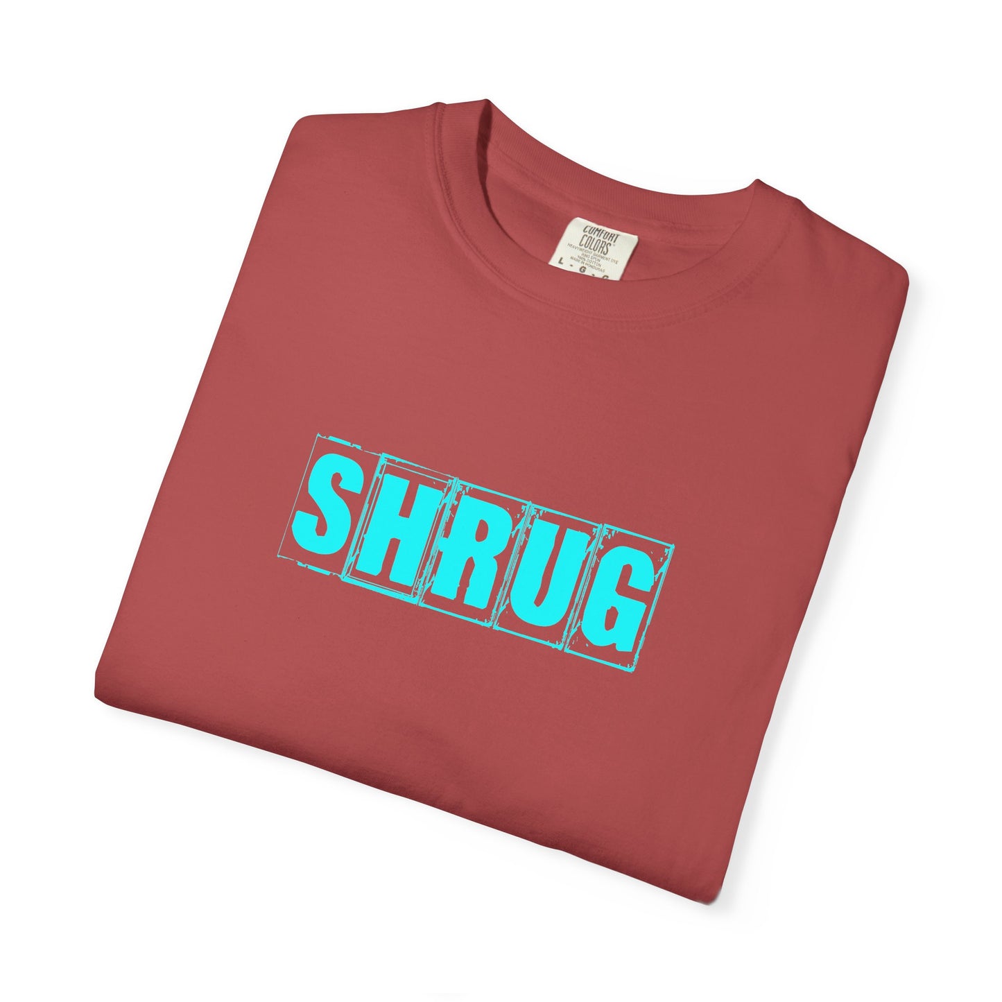 D2)  SHRUG Aqua Print T-Shirt