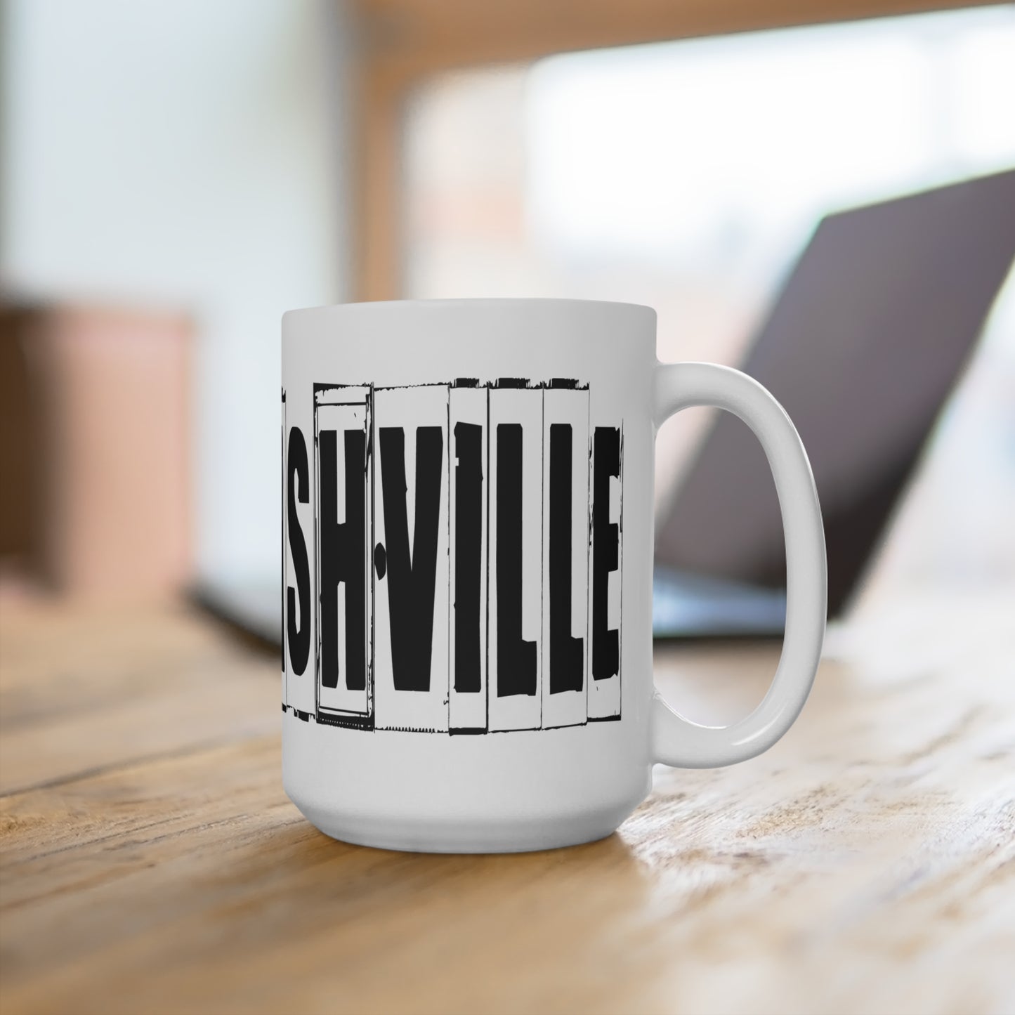 D3) White "I SHRUG NASHVILLE" Mug 15oz