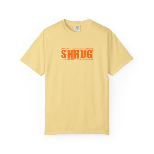 C7)  SHRUG Orange Print T-Shirt