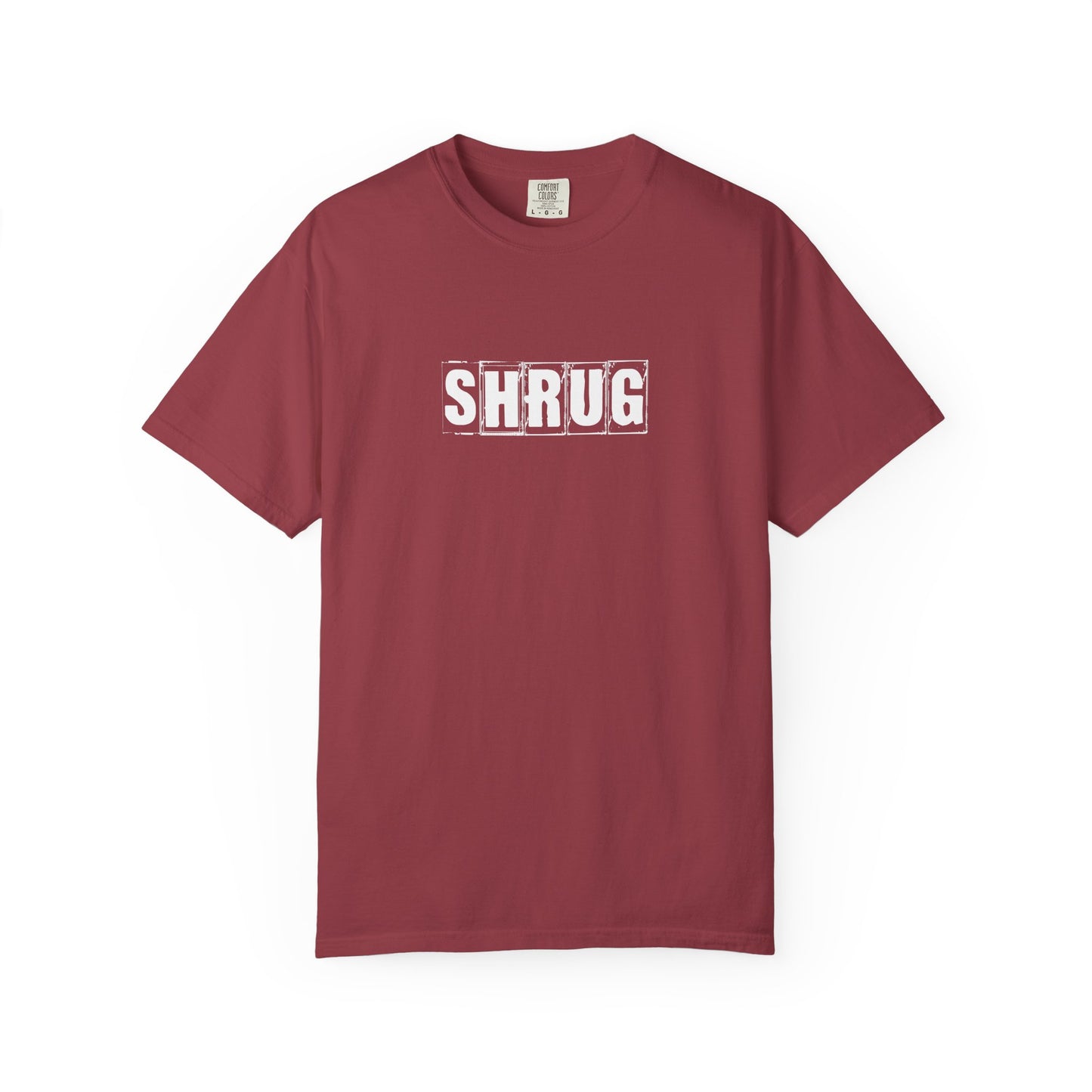 C3)  SHRUG White Print  T-Shirt