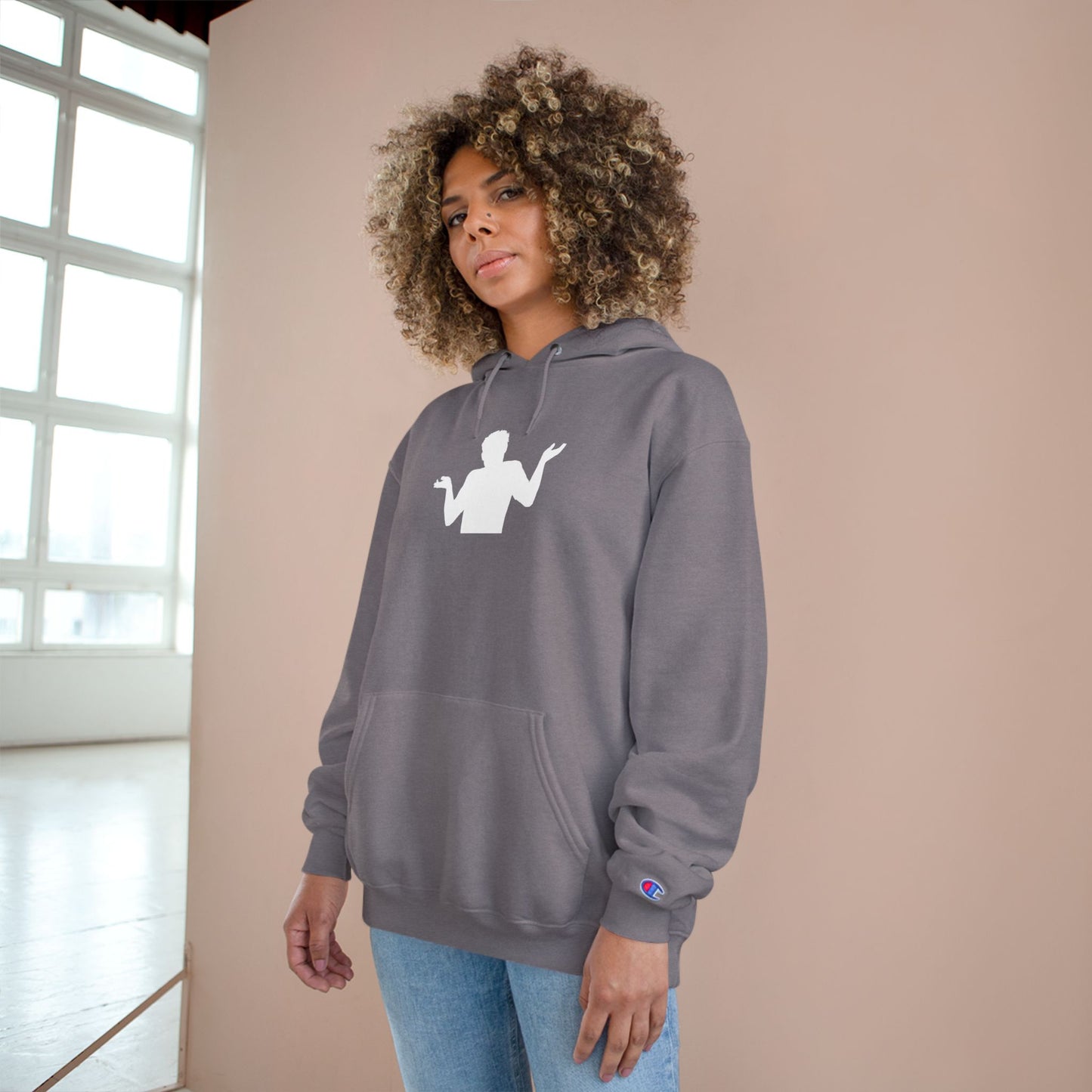 I) Shrug Sound Studio - Casual Champion Pullover Hoodie