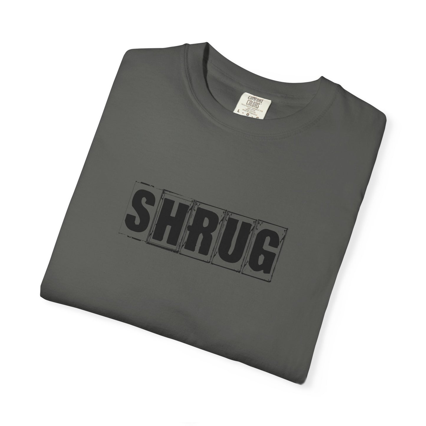 D1)  SHRUG Black Print  T-Shirt