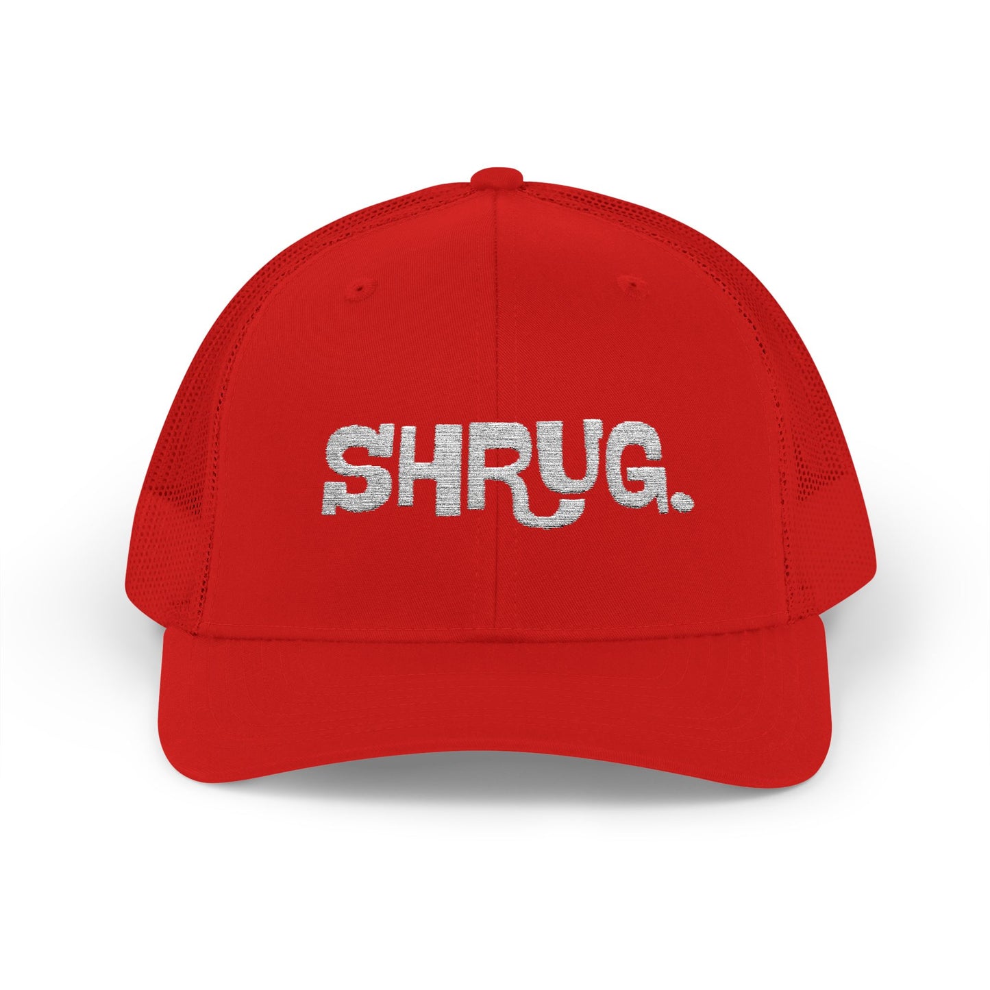 B5) Shrug. Trucker Hat – Casual Snapback Mesh Cap