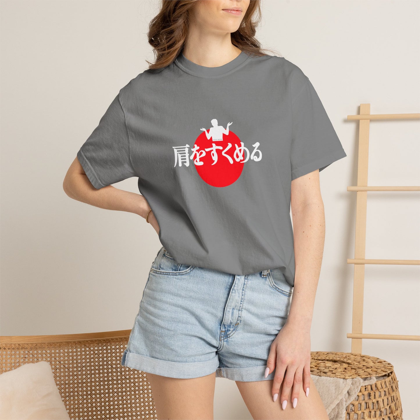 B8) Japanese Sunset Shrug - Shrug Graphic T-Shirt