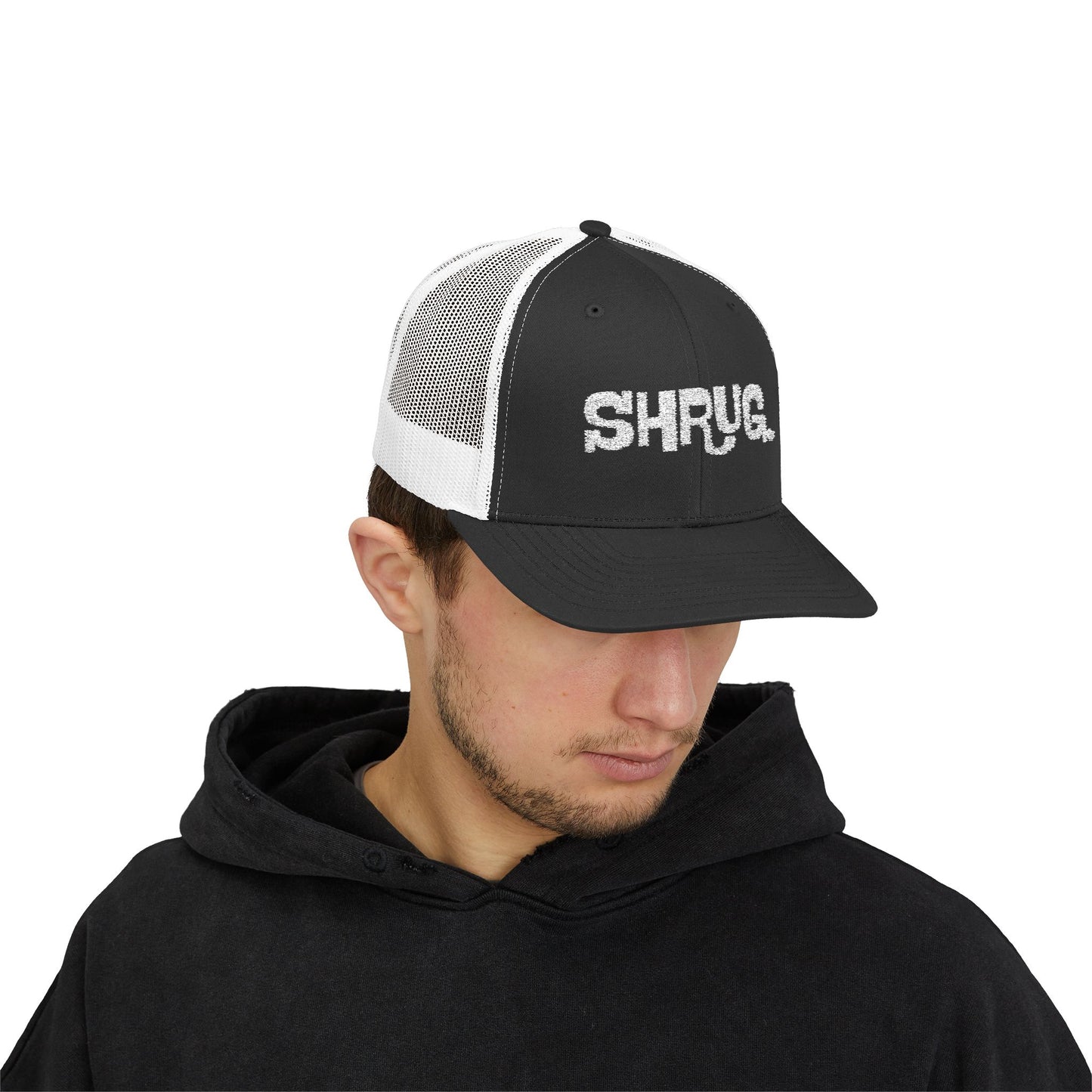K) Shrug. Trucker Hat – Casual Snapback Mesh Cap