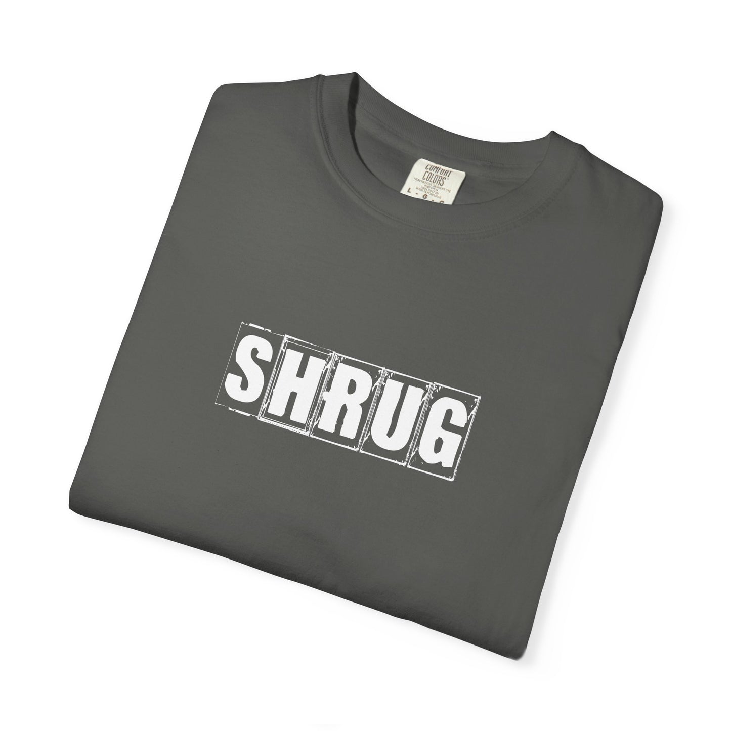 C3)  SHRUG White Print  T-Shirt