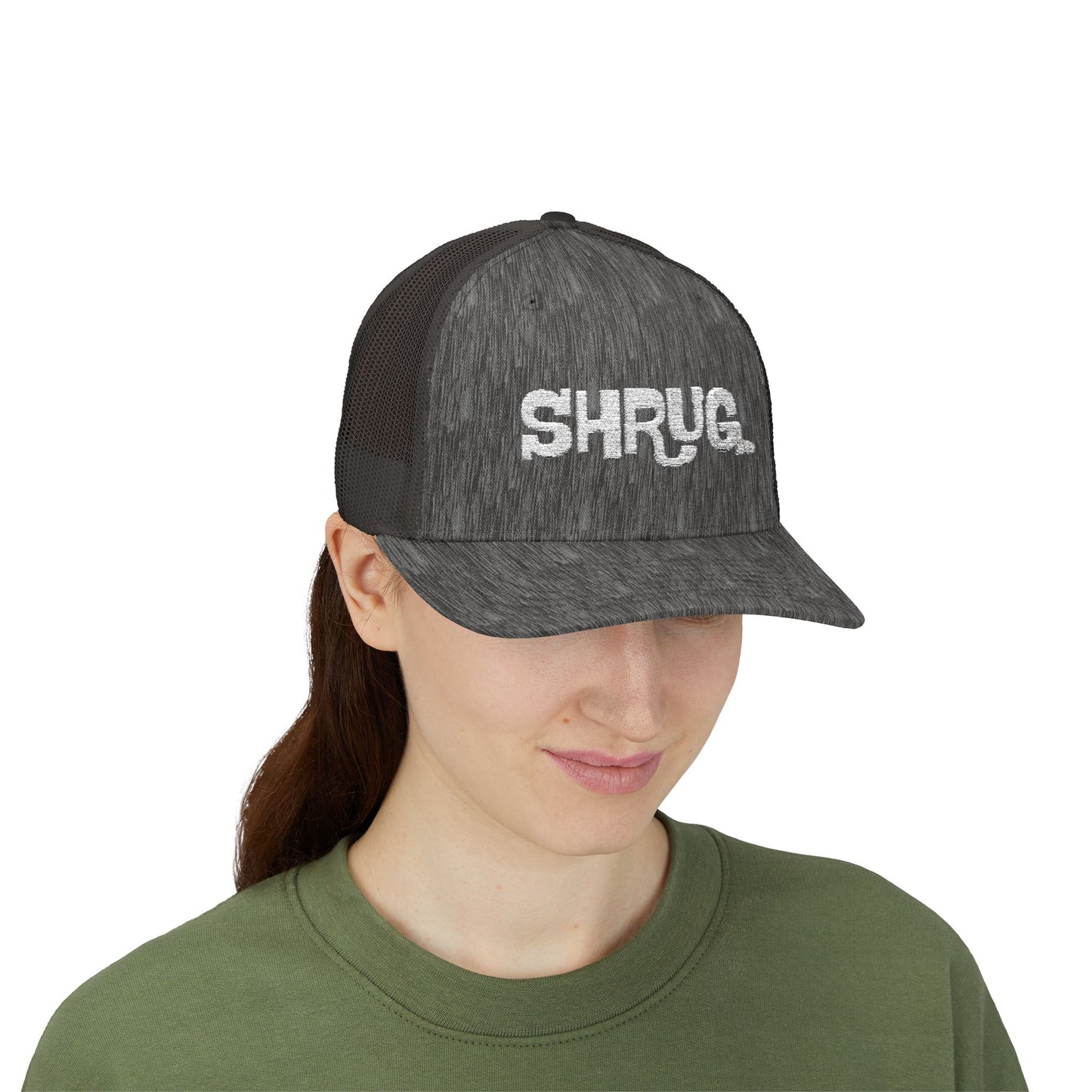 K) Shrug. Trucker Hat – Casual Snapback Mesh Cap