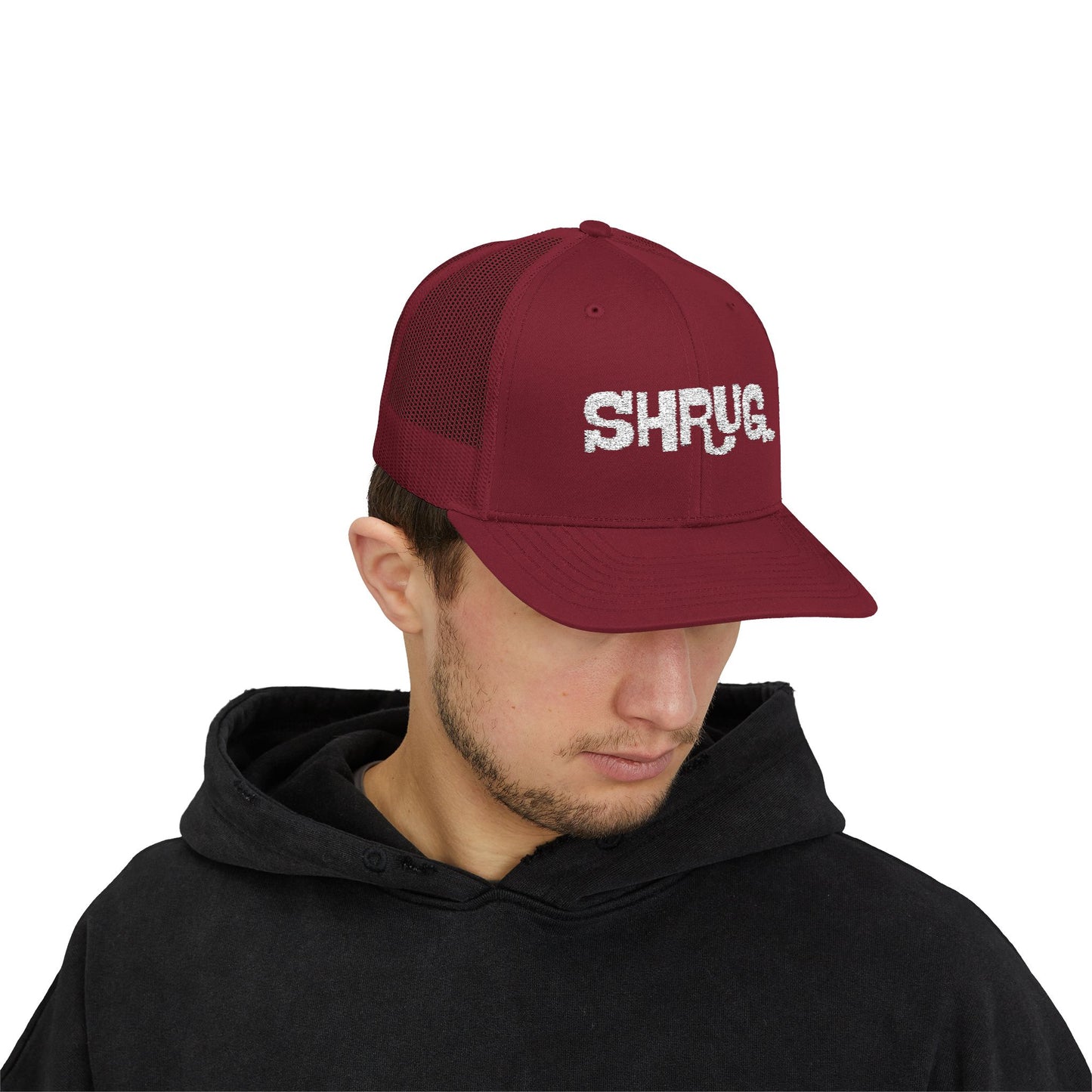 K) Shrug. Trucker Hat – Casual Snapback Mesh Cap