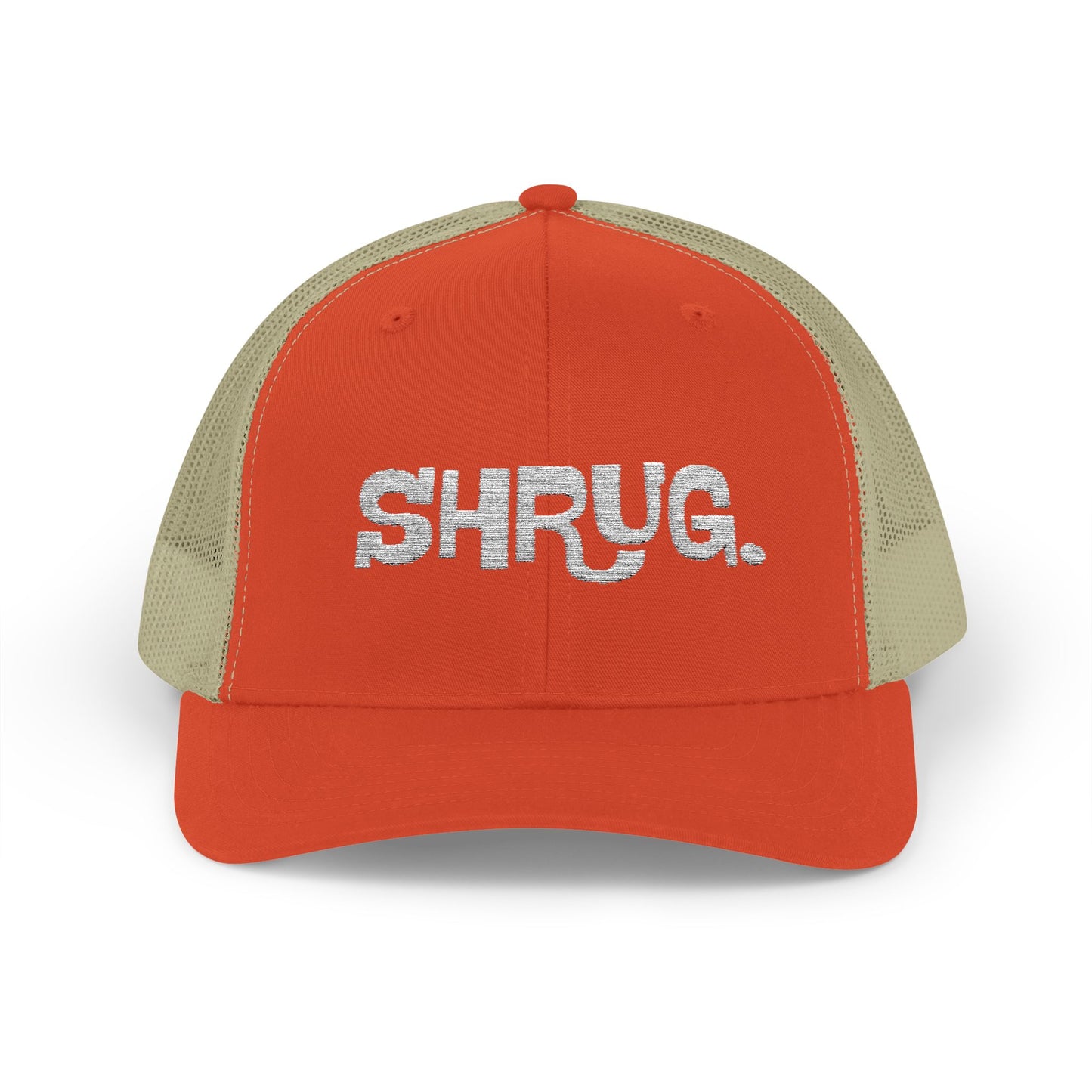B5) Shrug. Trucker Hat – Casual Snapback Mesh Cap