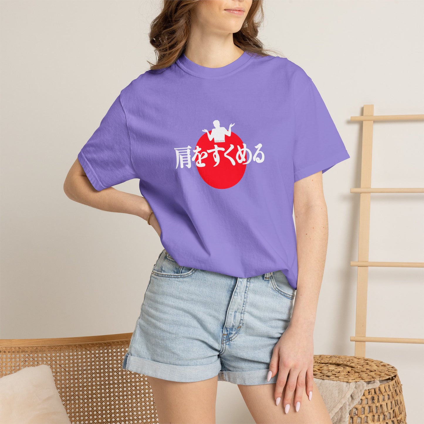 B8) Japanese Sunset Shrug - Shrug Graphic T-Shirt