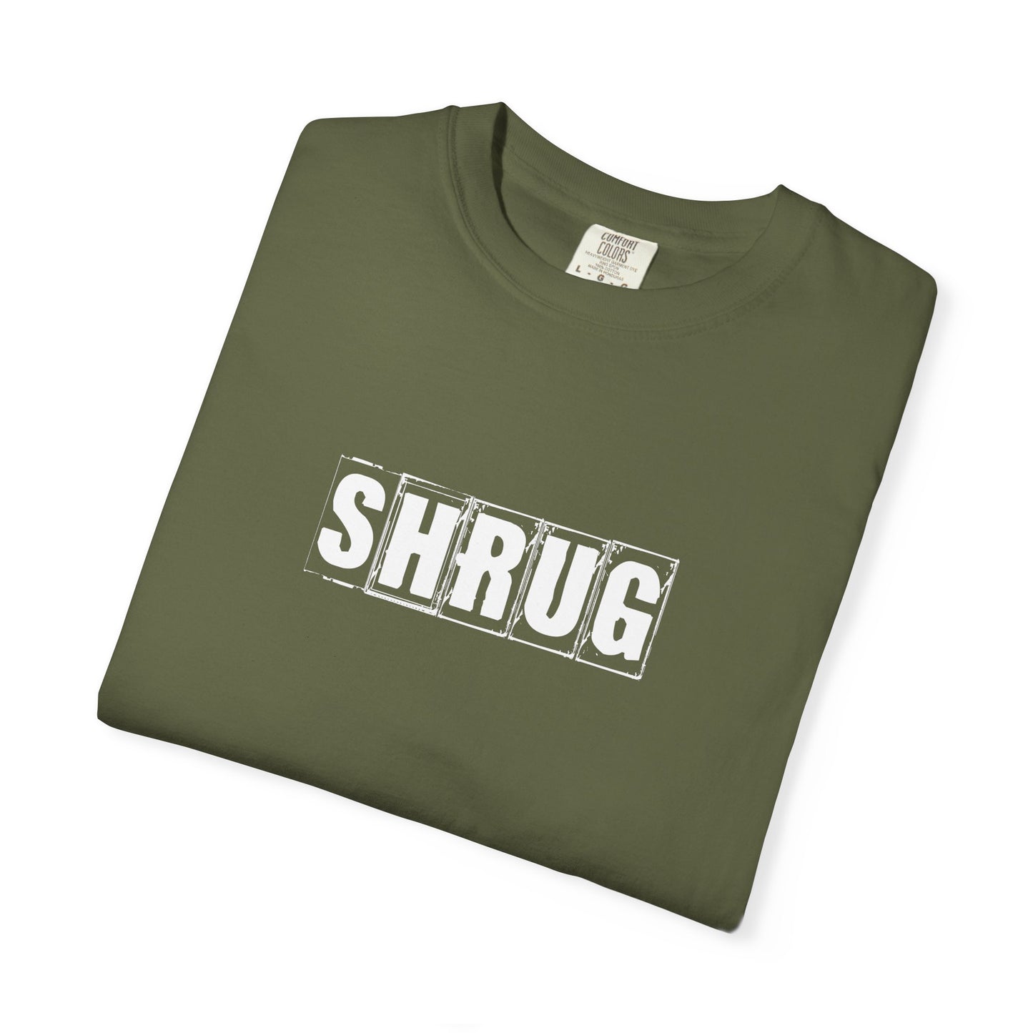 C3)  SHRUG White Print  T-Shirt