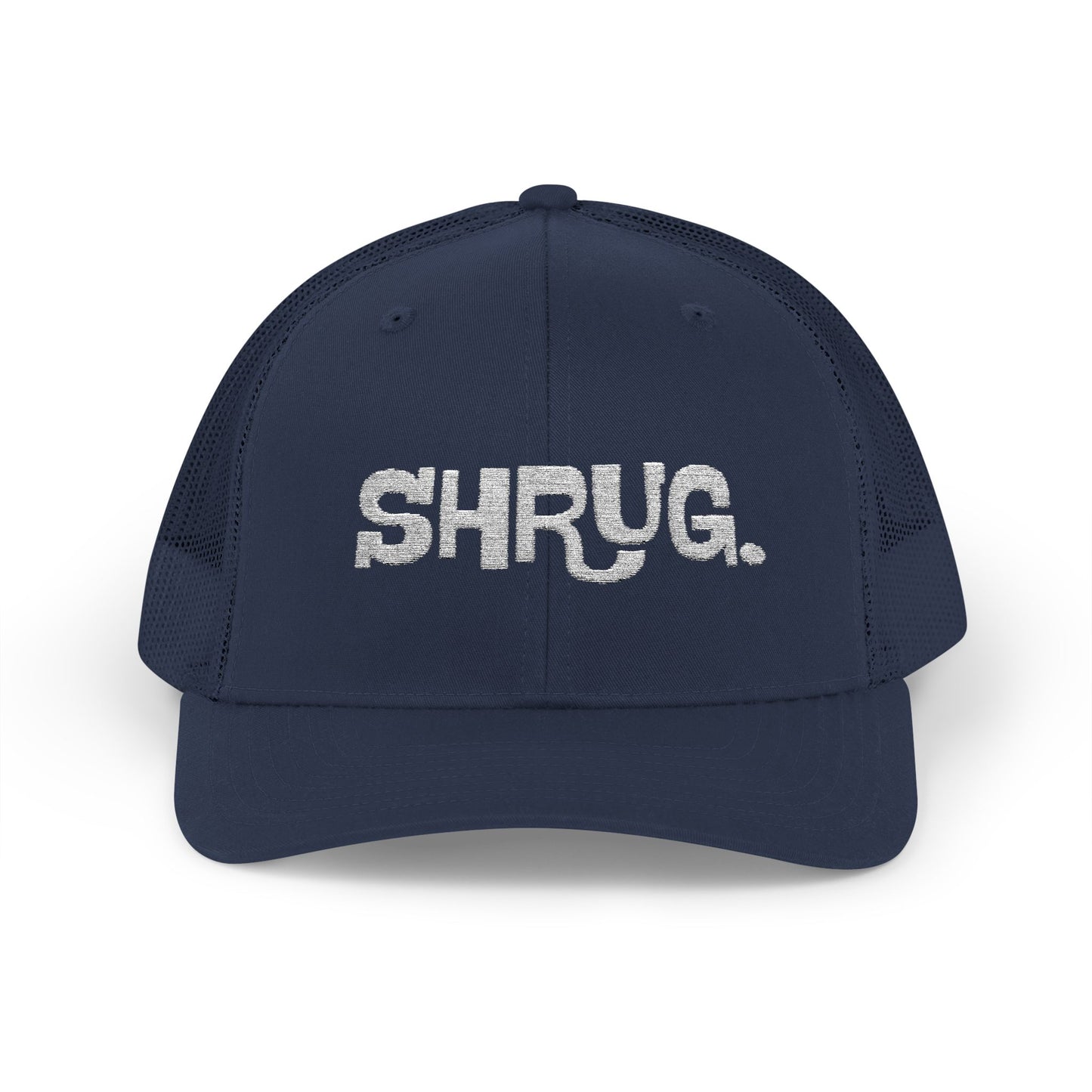 B5) Shrug. Trucker Hat – Casual Snapback Mesh Cap