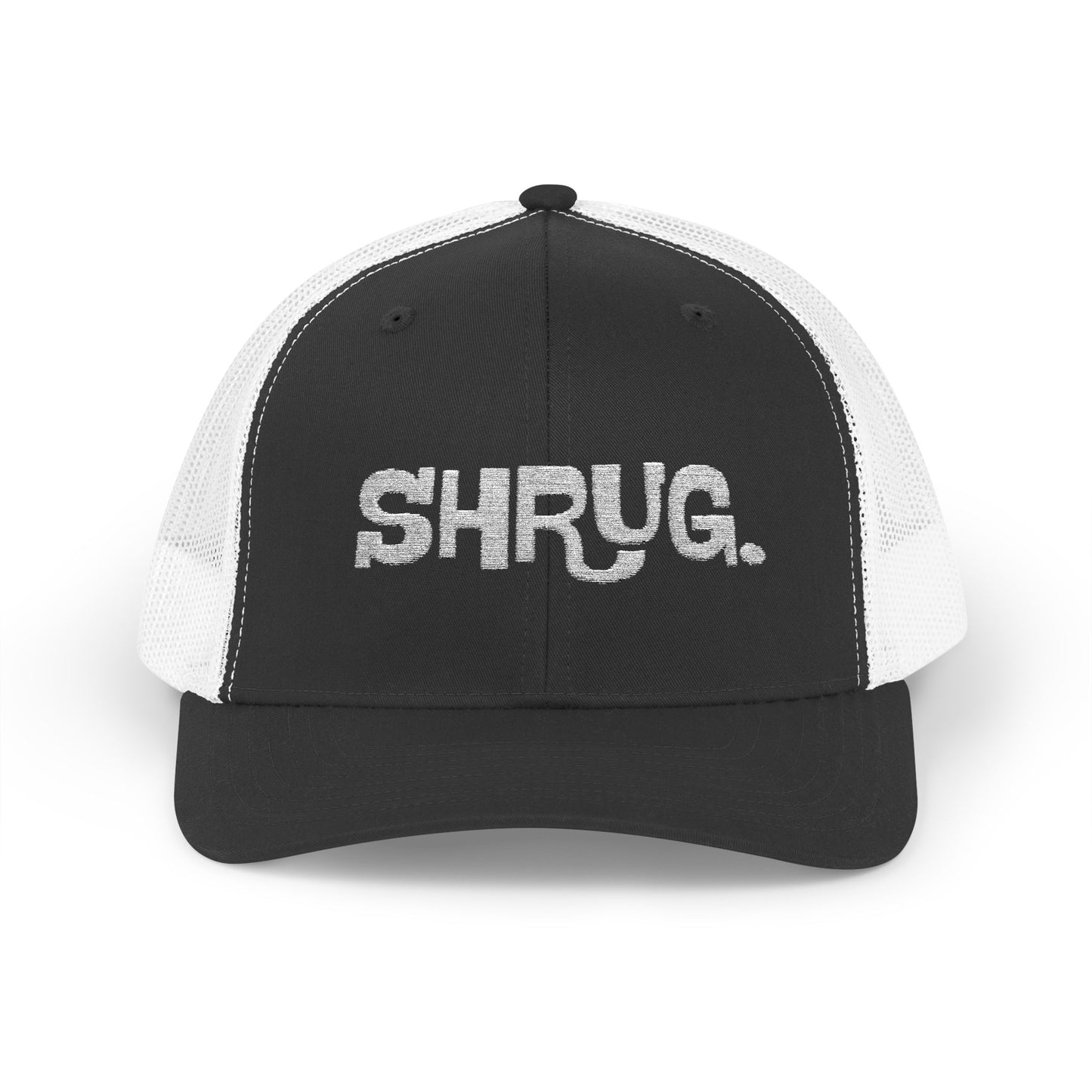 B5) Shrug. Trucker Hat – Casual Snapback Mesh Cap