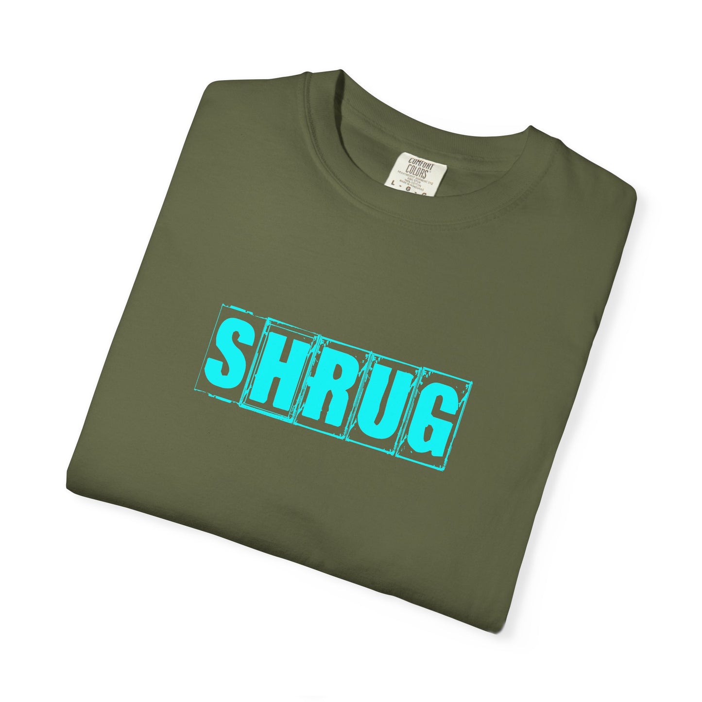 D2)  SHRUG Aqua Print T-Shirt