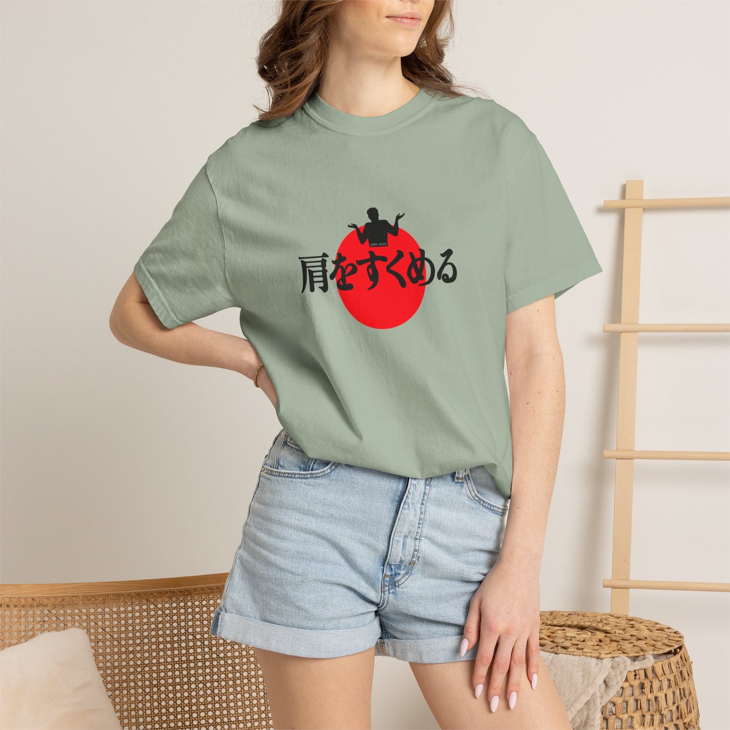 B7) Japanese Sunset Shrug T-Shirt