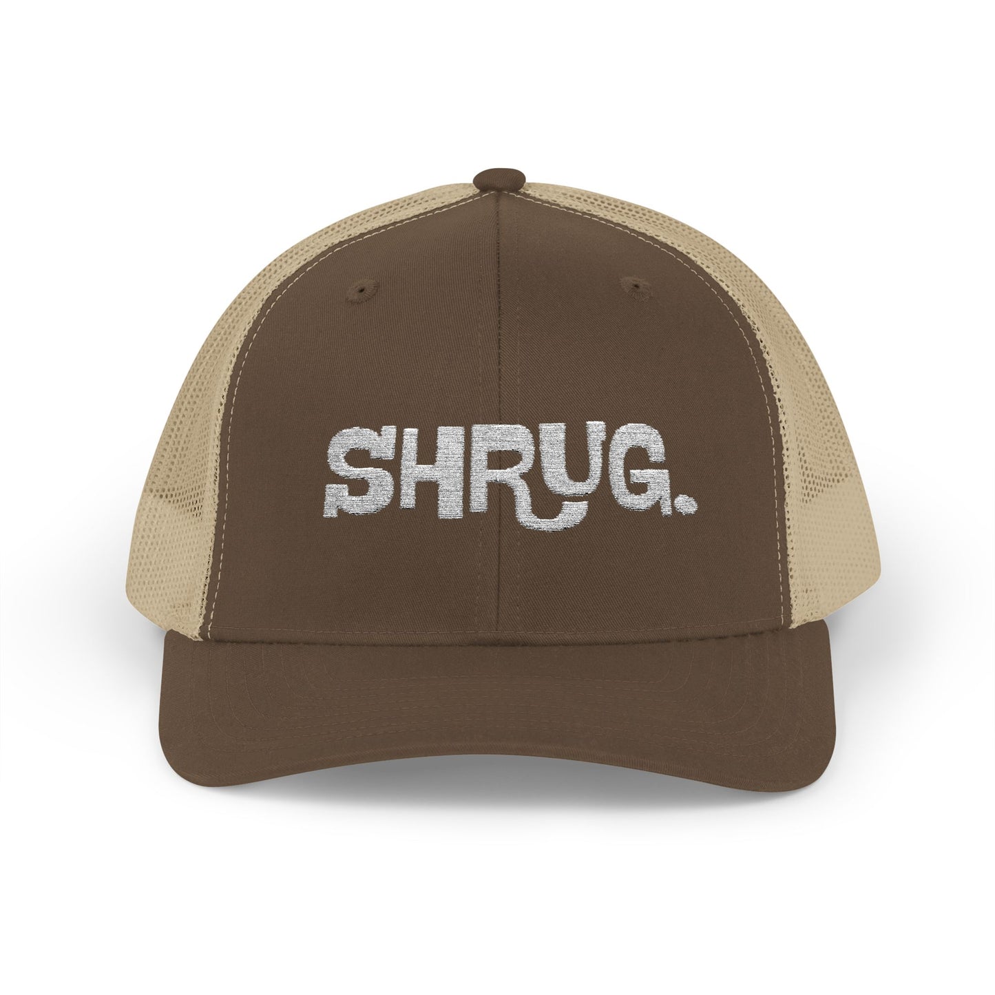 B5) Shrug. Trucker Hat – Casual Snapback Mesh Cap