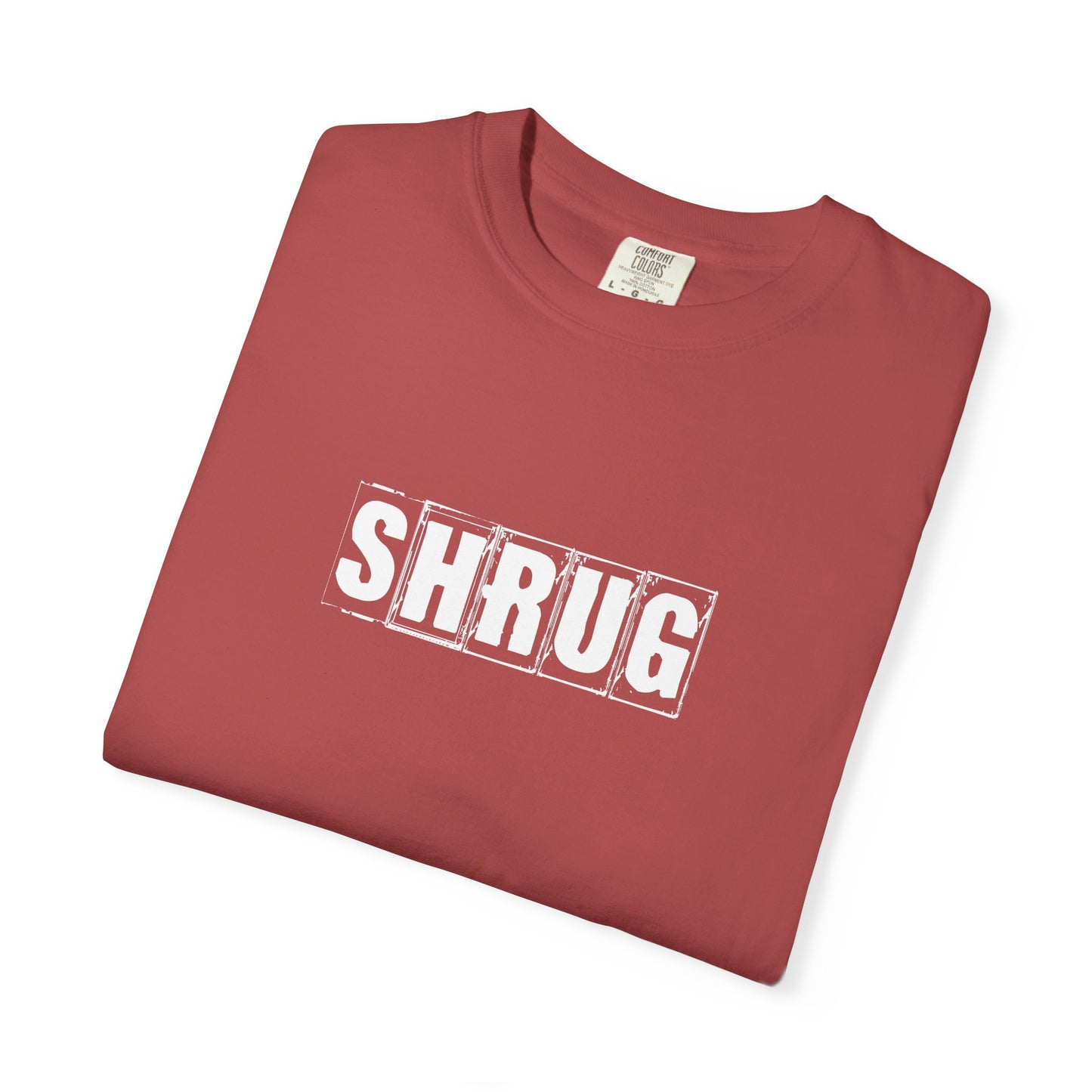 C3)  SHRUG White Print  T-Shirt
