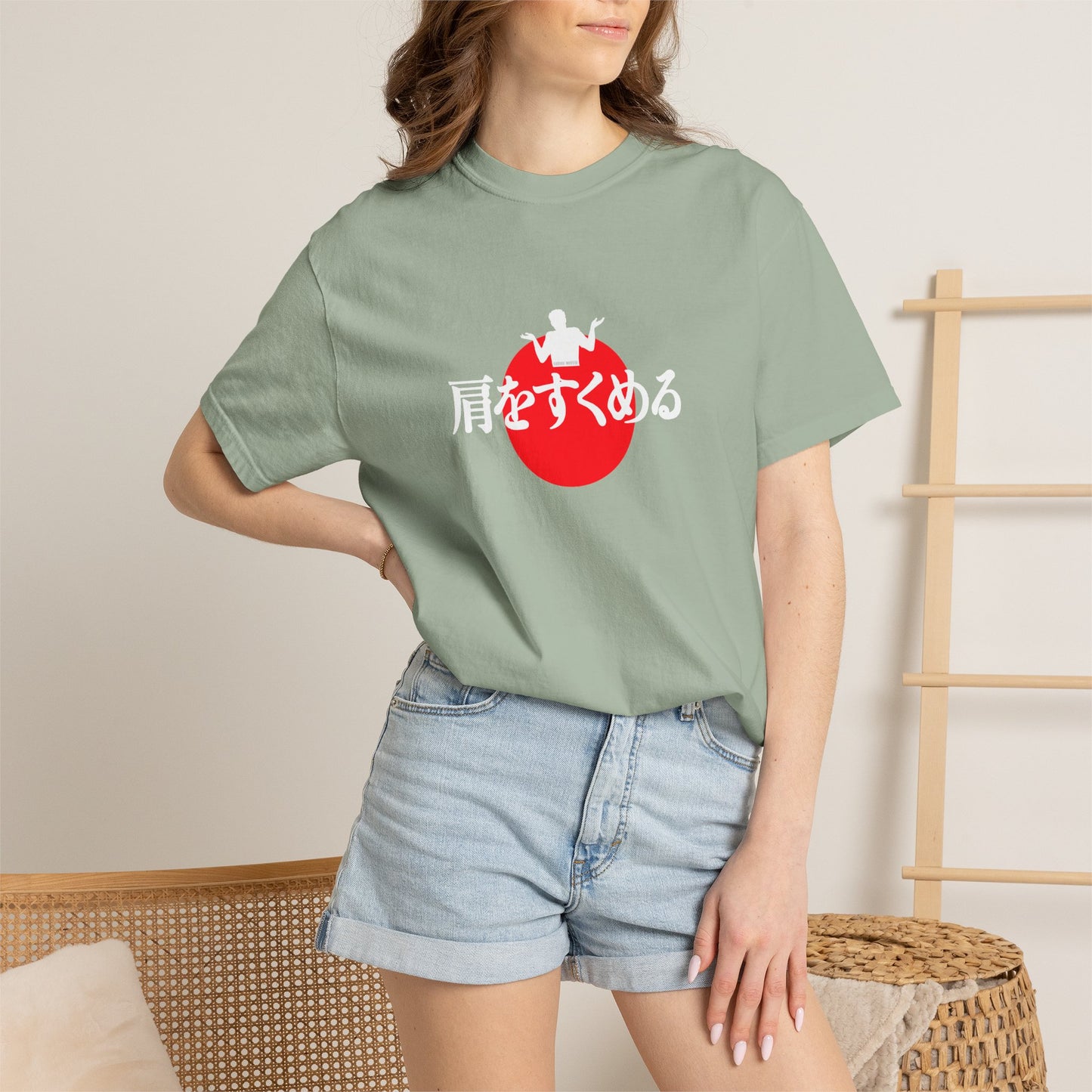 B8) Japanese Sunset Shrug - Shrug Graphic T-Shirt