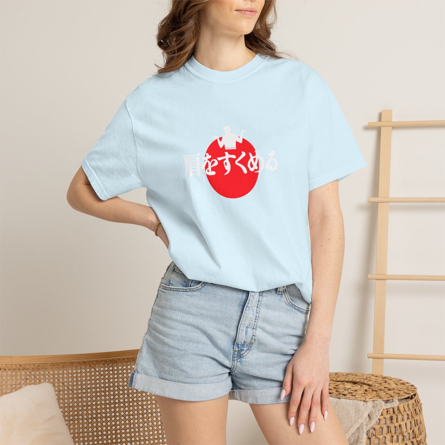 B8) Japanese Sunset Shrug - Shrug Graphic T-Shirt
